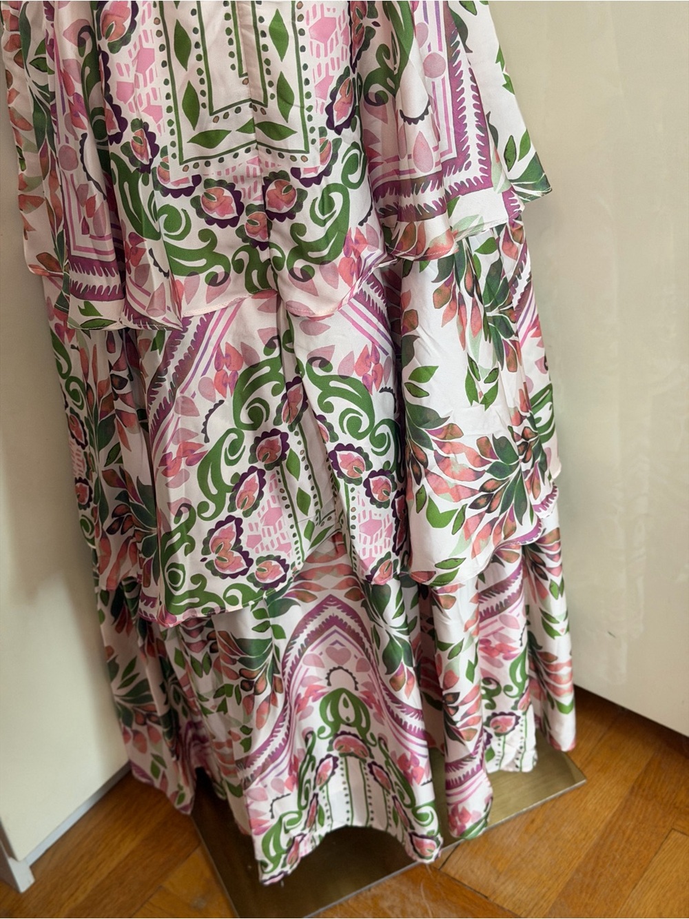 NWT Parker Print Tiered Sleeveless Maxi Dress in Vanilla Cream sz 10 - Picture 10 of 12